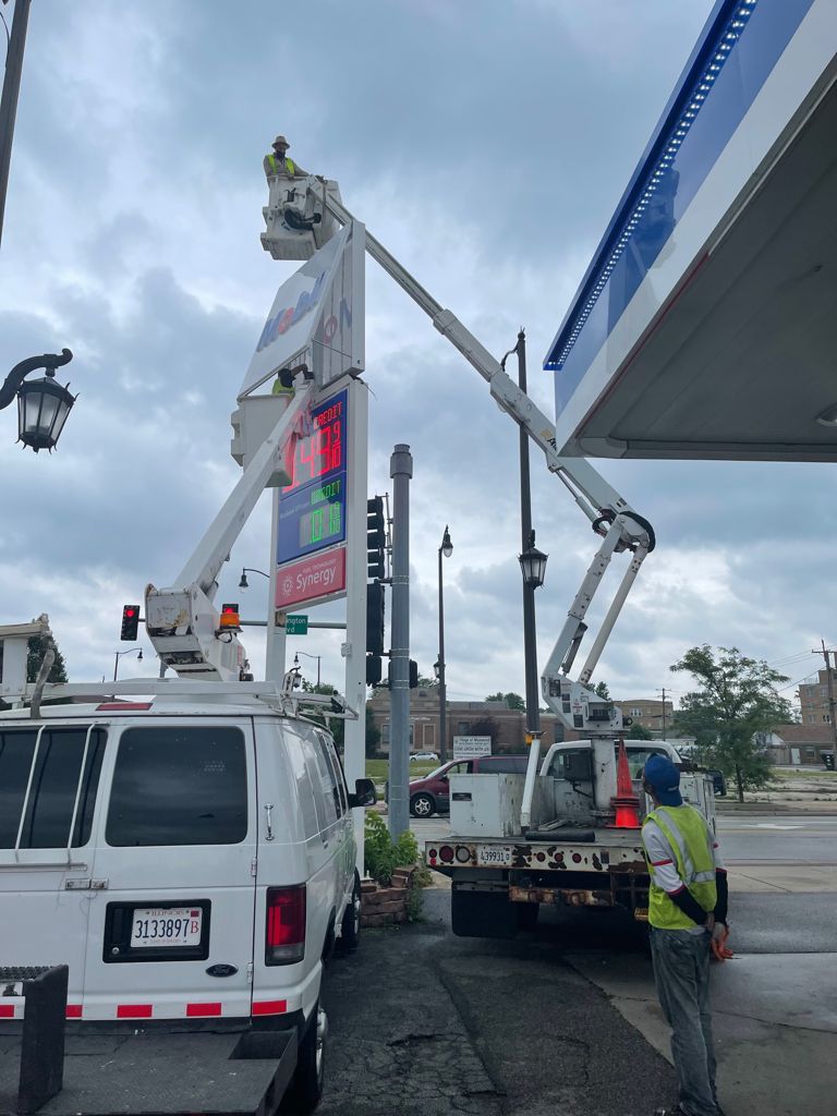 gas station price signs